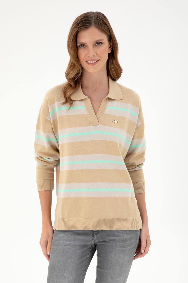 Kadın Kum Polo Yaka Kazak