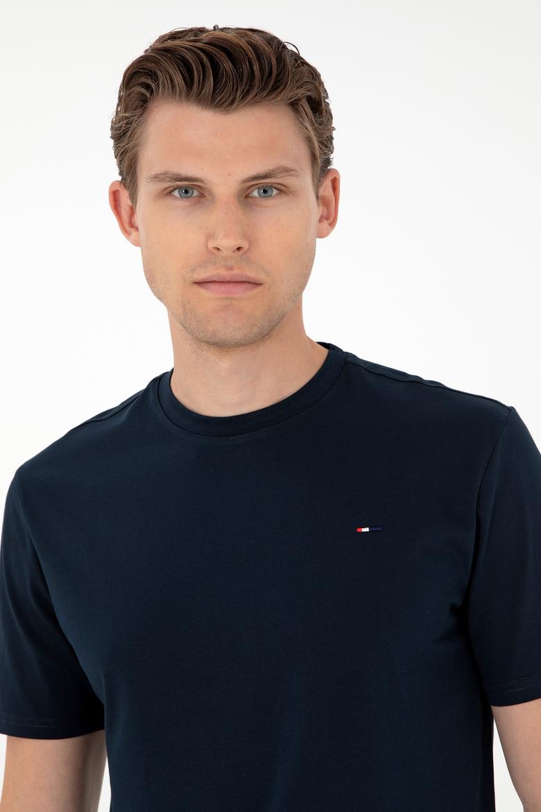 Erkek Koyu Lacivert Basic Tişört - 50297445046