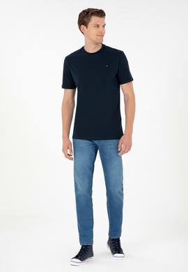 Erkek Koyu Lacivert Basic Tişört - 50297445046