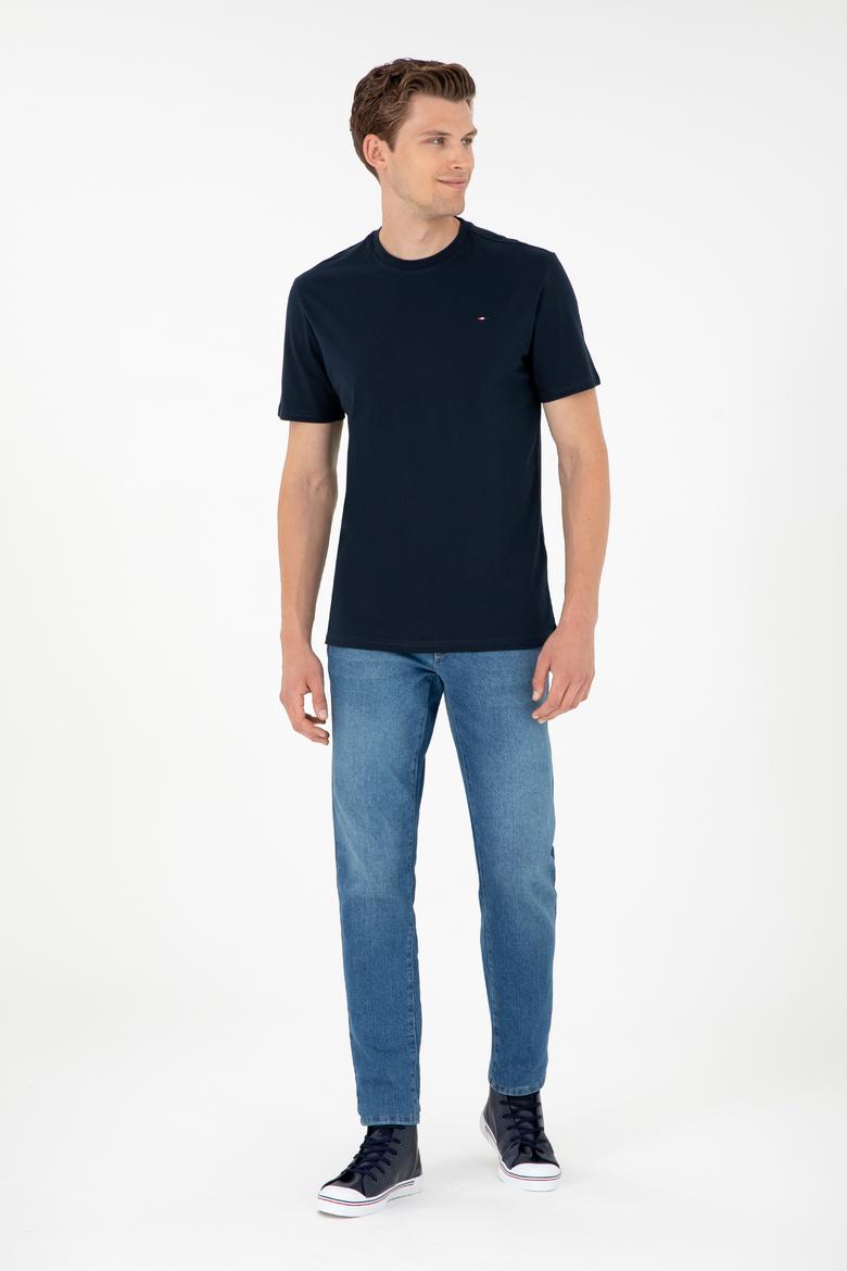 Erkek Koyu Lacivert Basic Tişört - 50297445046
