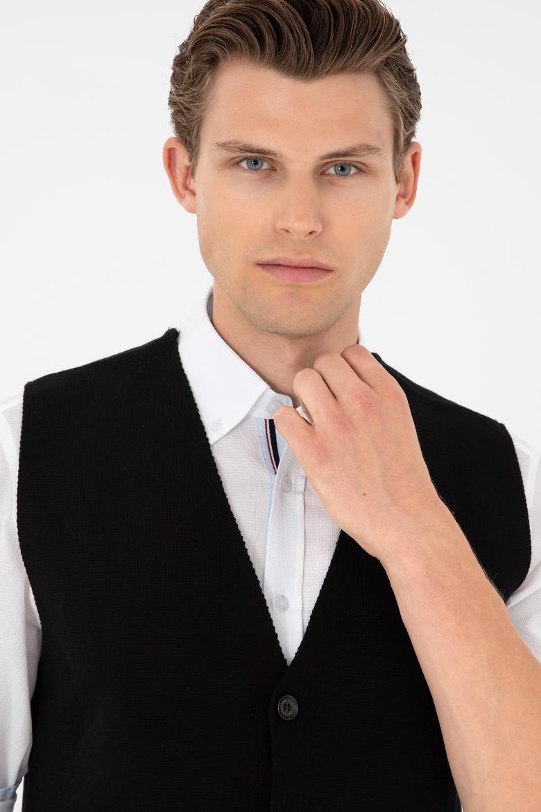 Erkek Siyah Triko Hırka - 50292677014