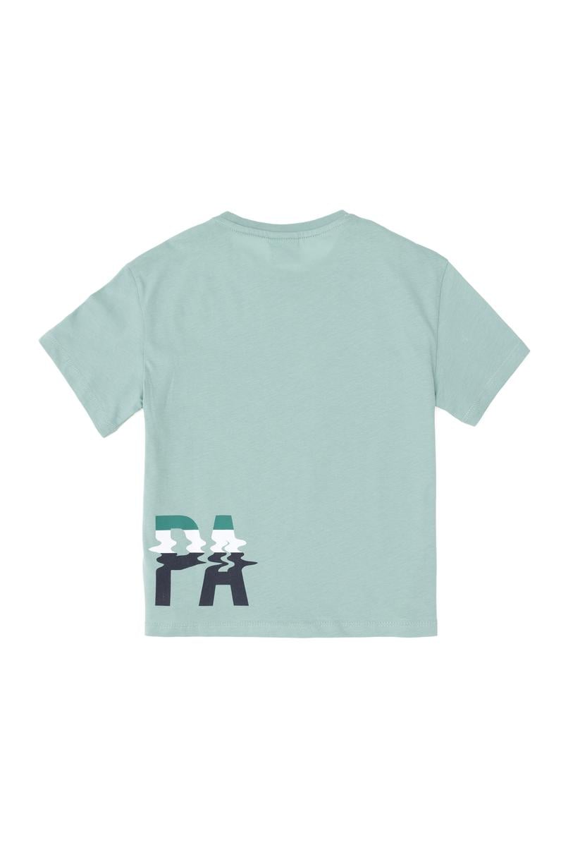 Erkek Çocuk Su Yeşili Bisiklet Yaka Tişört