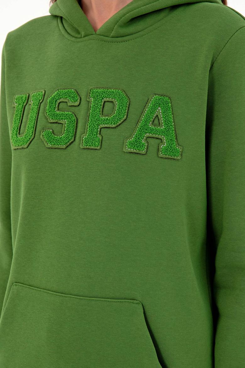 Kadın Yeşil Basic Kapüşonlu Sweatshirt - 50296931150