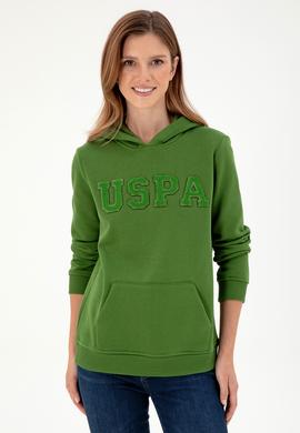 Kadın Yeşil Basic Kapüşonlu Sweatshirt - 50296931150