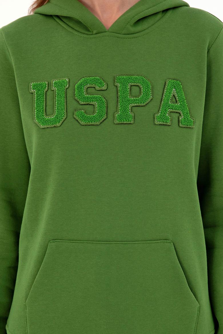 Kadın Yeşil Basic Kapüşonlu Sweatshirt - 50296931150