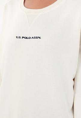 Kadın Krem Bisiklet Yaka Sweatshirt - 50296945021