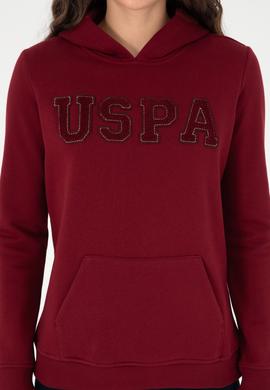 Kadın Bordo Basic Kapüşonlu Sweatshirt - 50296931013