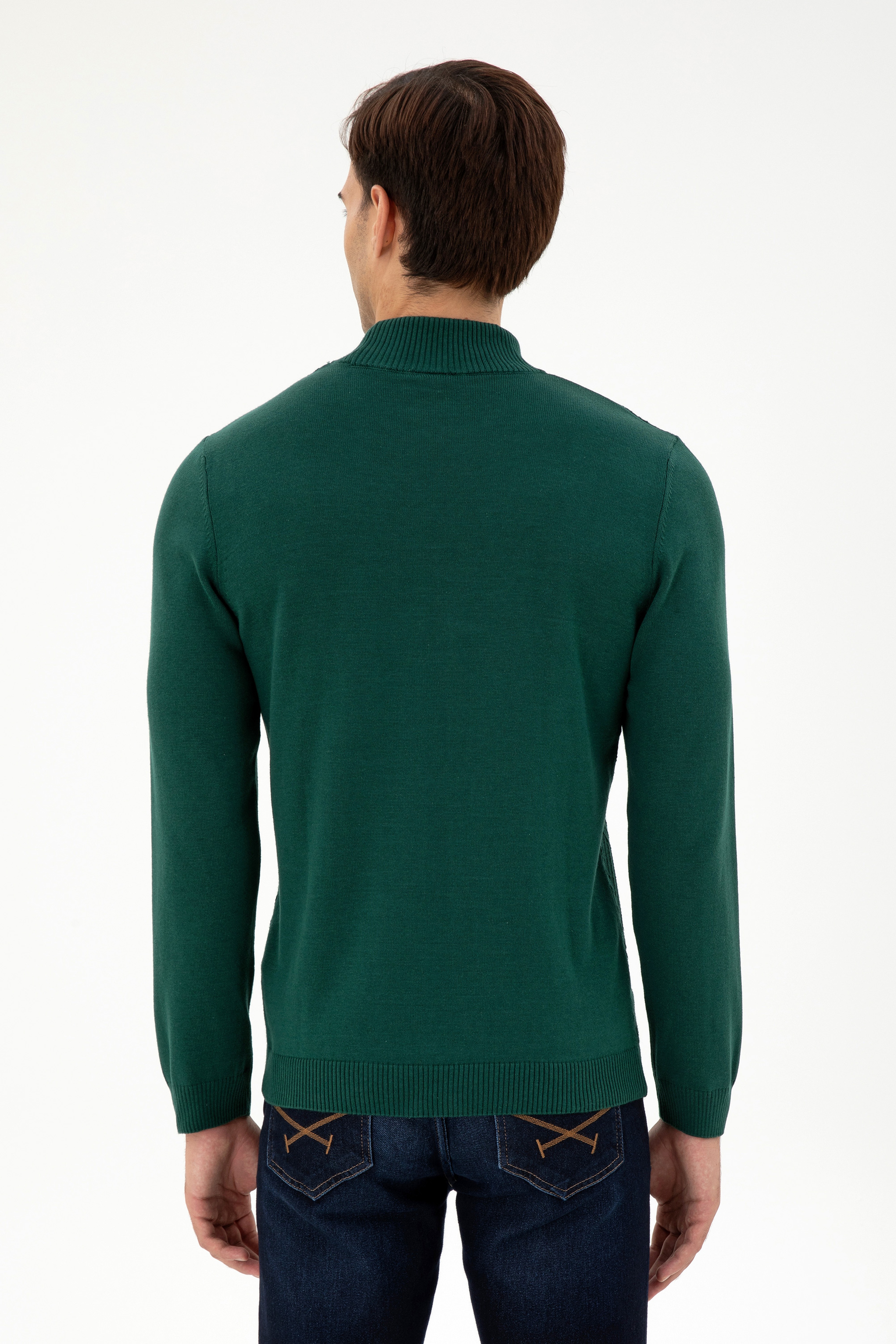 Erkek Slim Fit Balıkçı Yaka Taş Kazak - Image 5