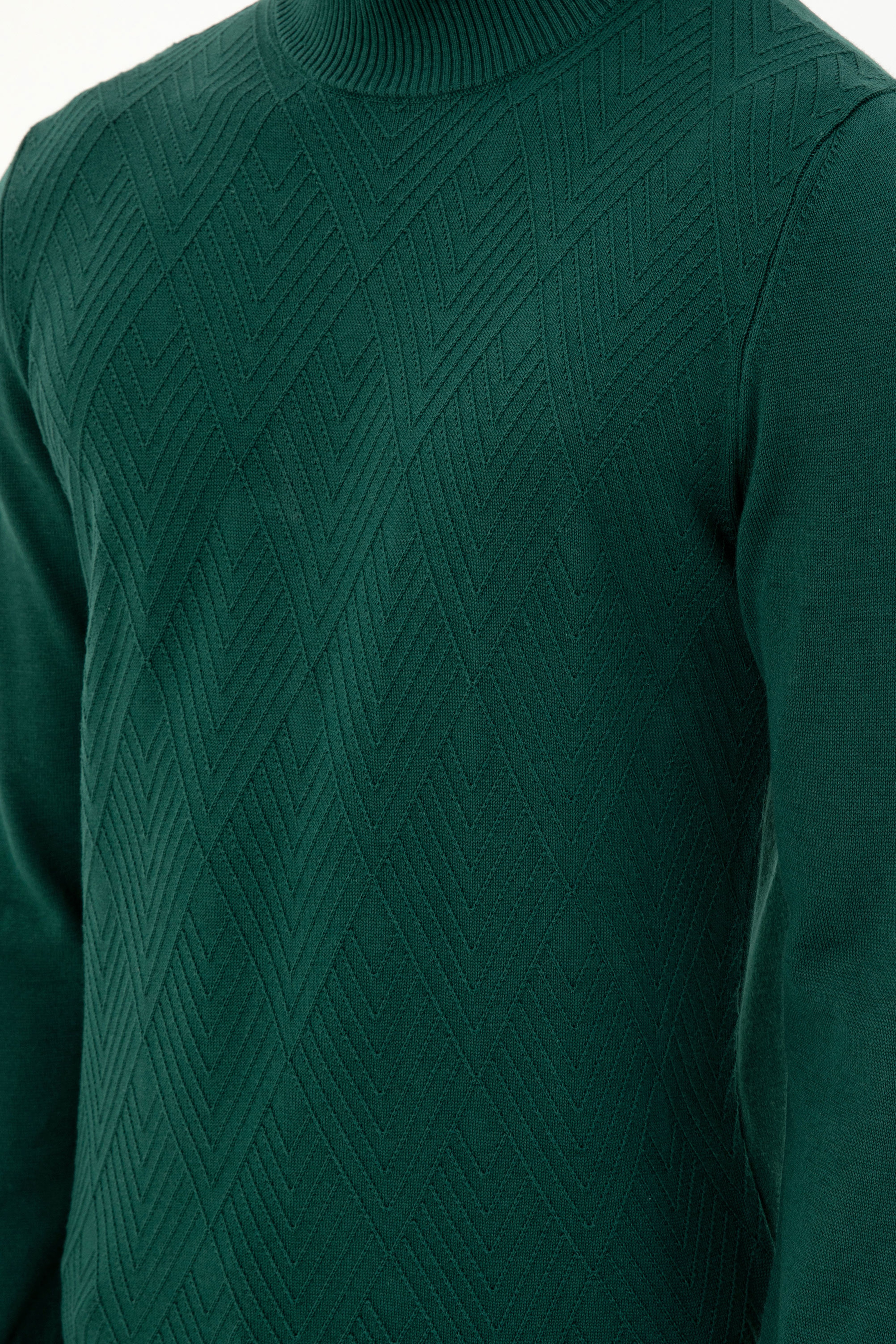 Erkek Slim Fit Balıkçı Yaka Taş Kazak - Image 7
