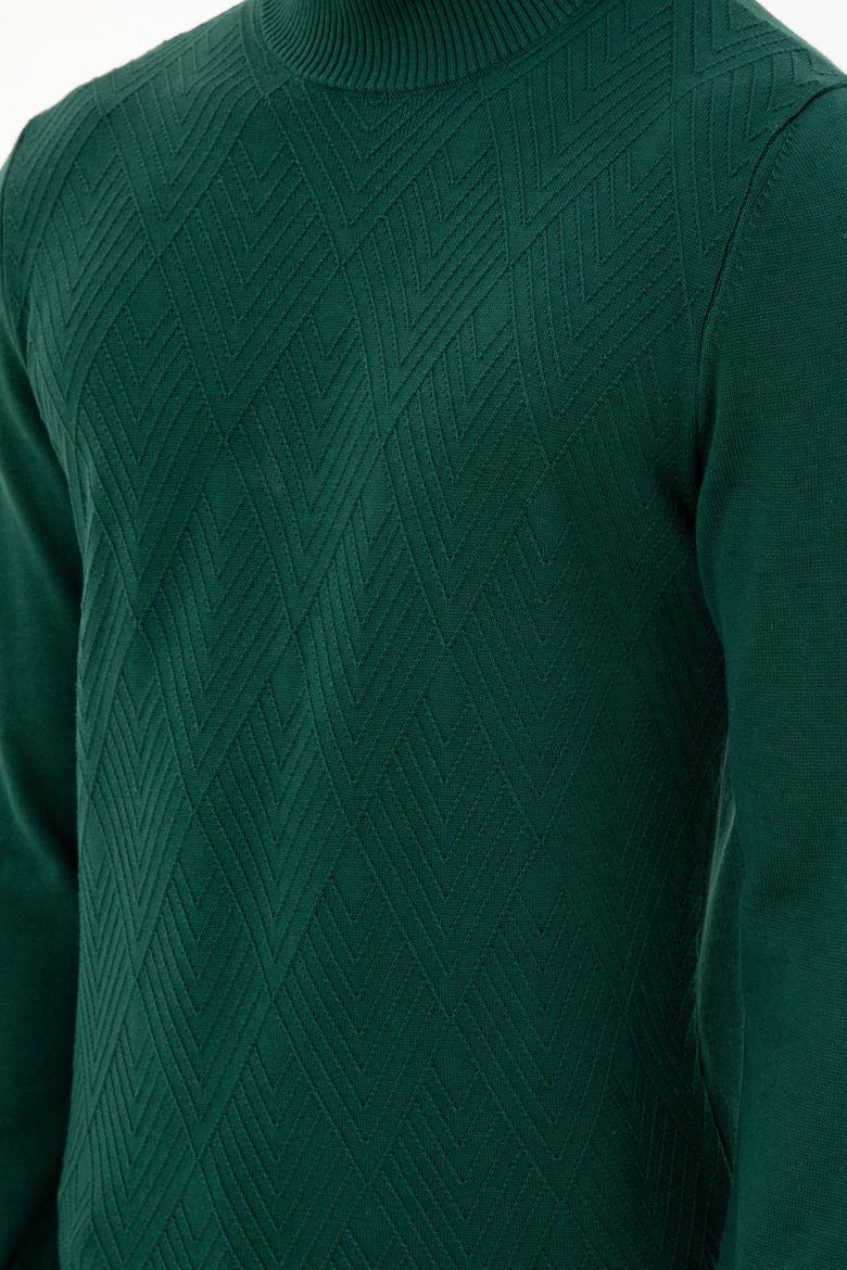 Erkek Slim Fit Balıkçı Yaka Taş Kazak - 50297038019