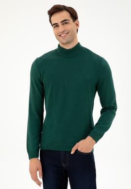 Erkek Slim Fit Balıkçı Yaka Taş Kazak - 50297038019