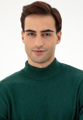 Erkek Slim Fit Balıkçı Yaka Taş Kazak - 50297038019