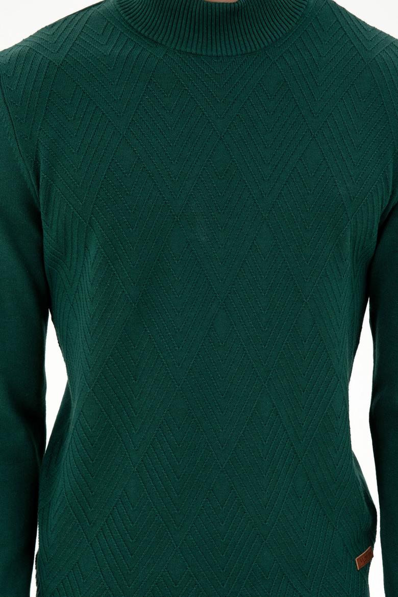 Erkek Slim Fit Balıkçı Yaka Taş Kazak - 50297038019