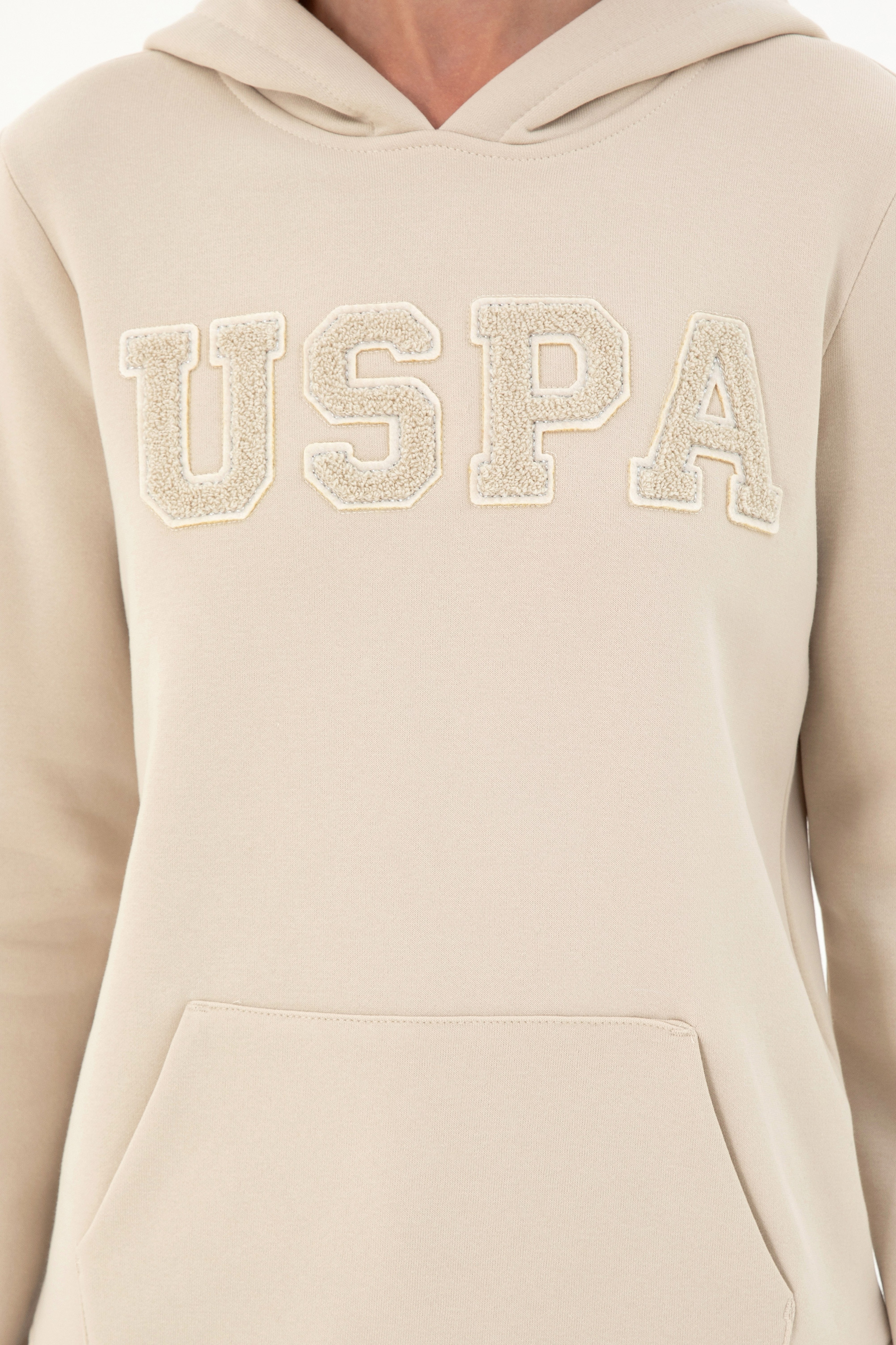 Kadın Taş Basic Kapüşonlu Sweatshirt - Image 6