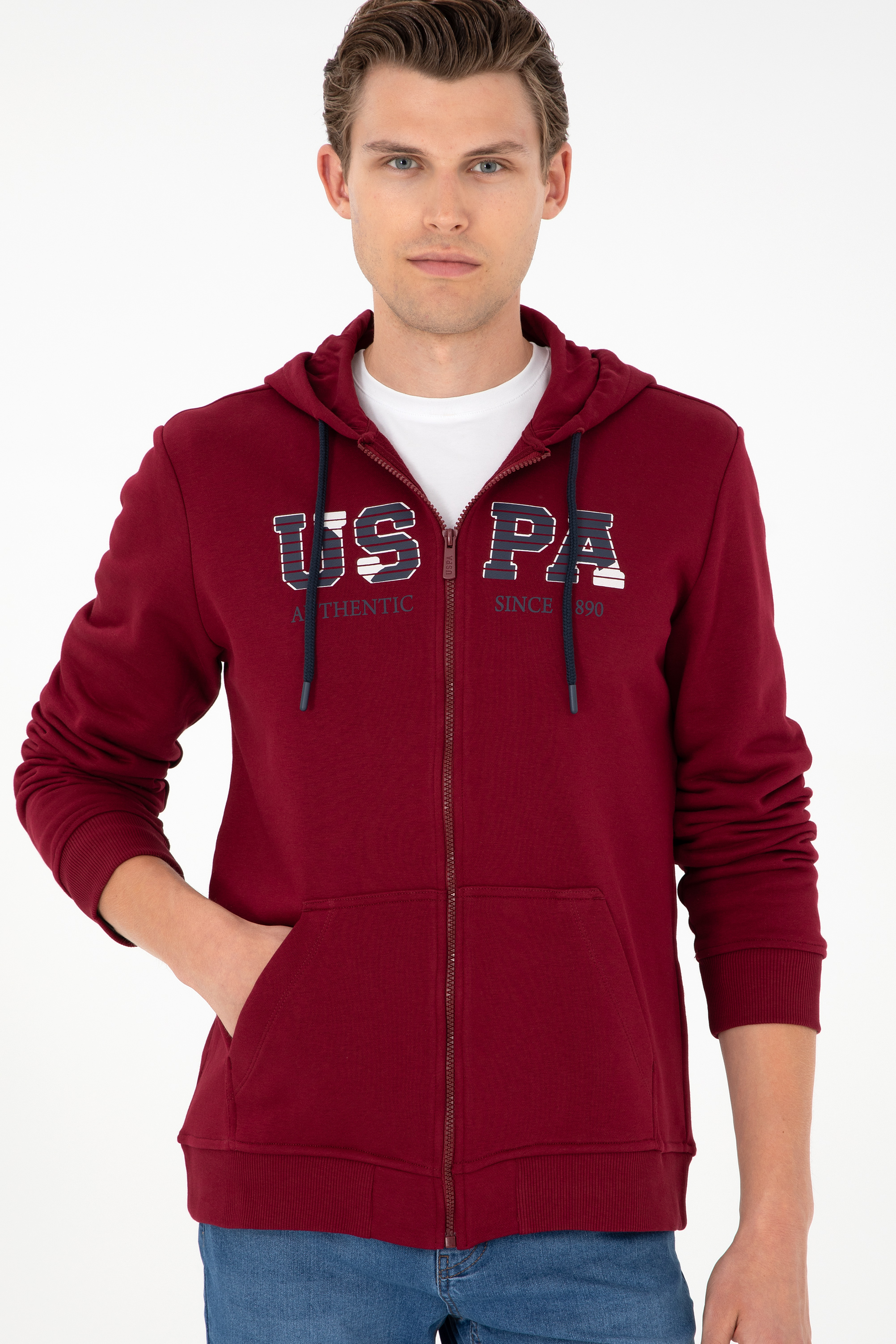 Erkek Bordo Örme Hırka - Image 3