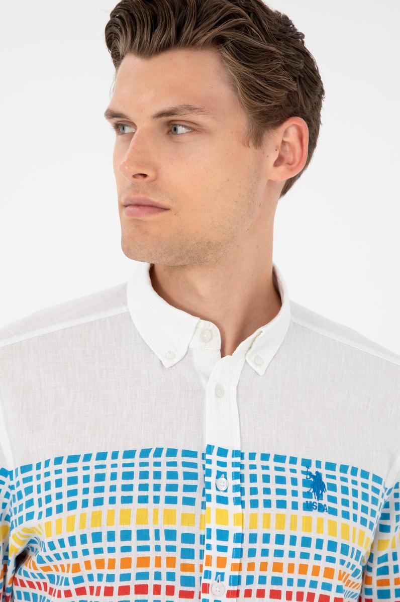 Erkek Saks Uzun Kollu Gömlek