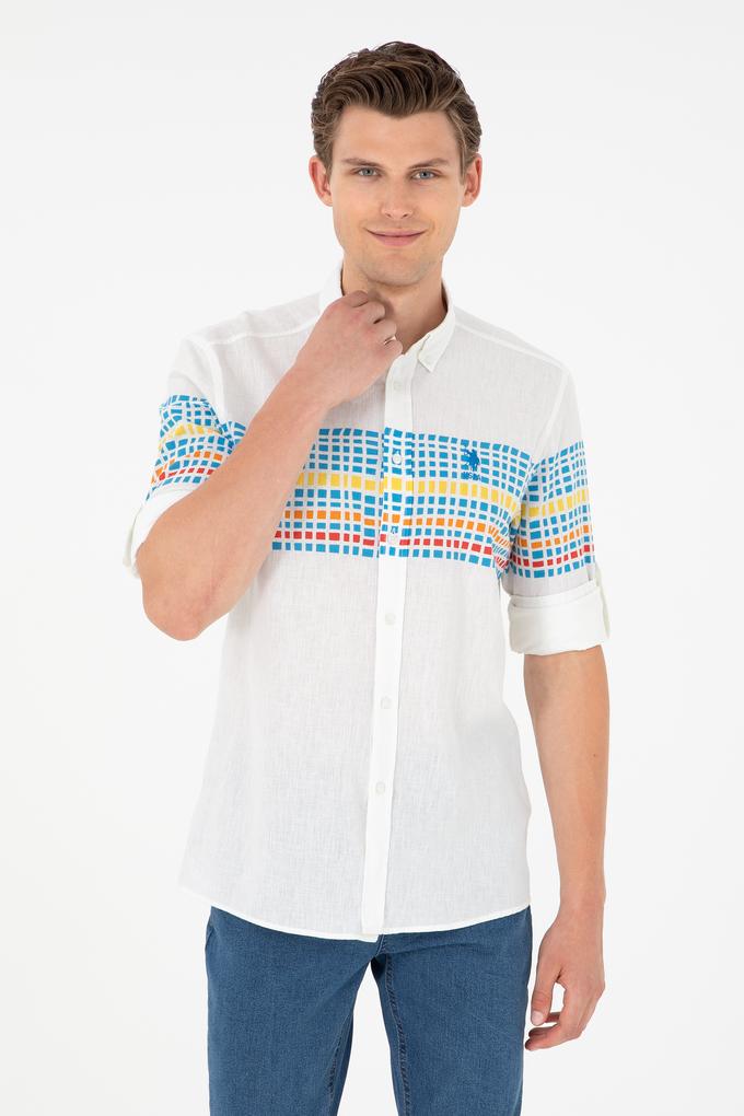 Erkek Saks Uzun Kollu Gömlek