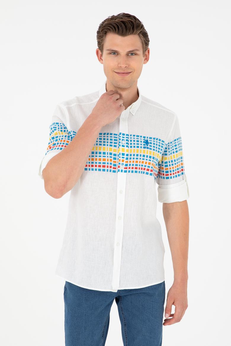 Erkek Saks Uzun Kollu Gömlek