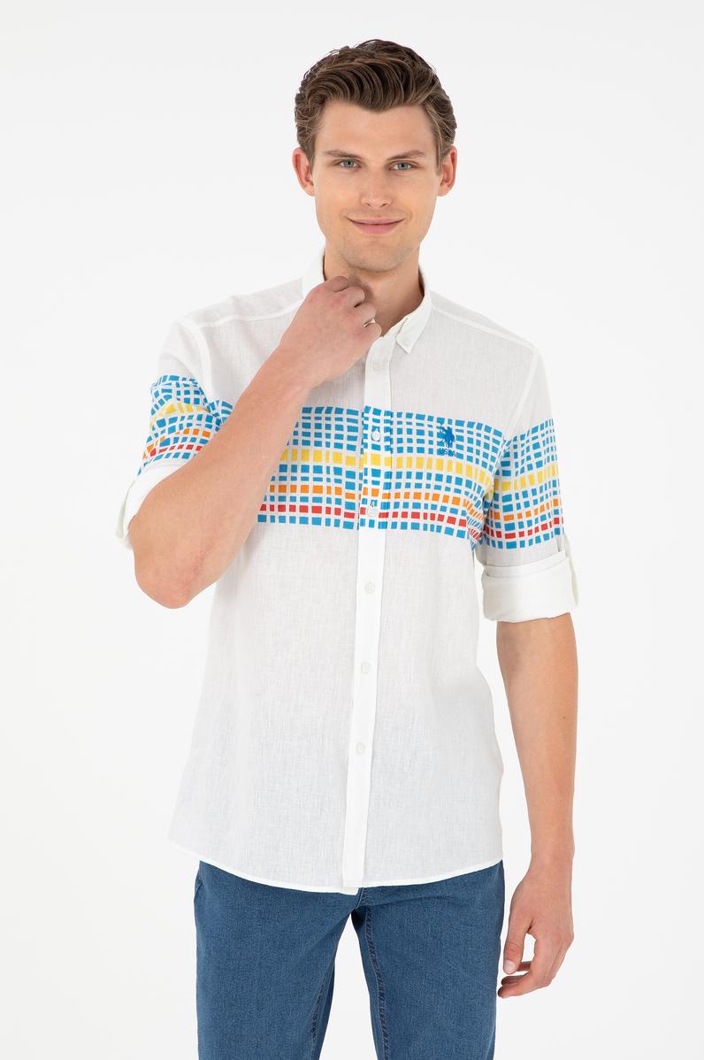 Erkek Saks Uzun Kollu Gömlek