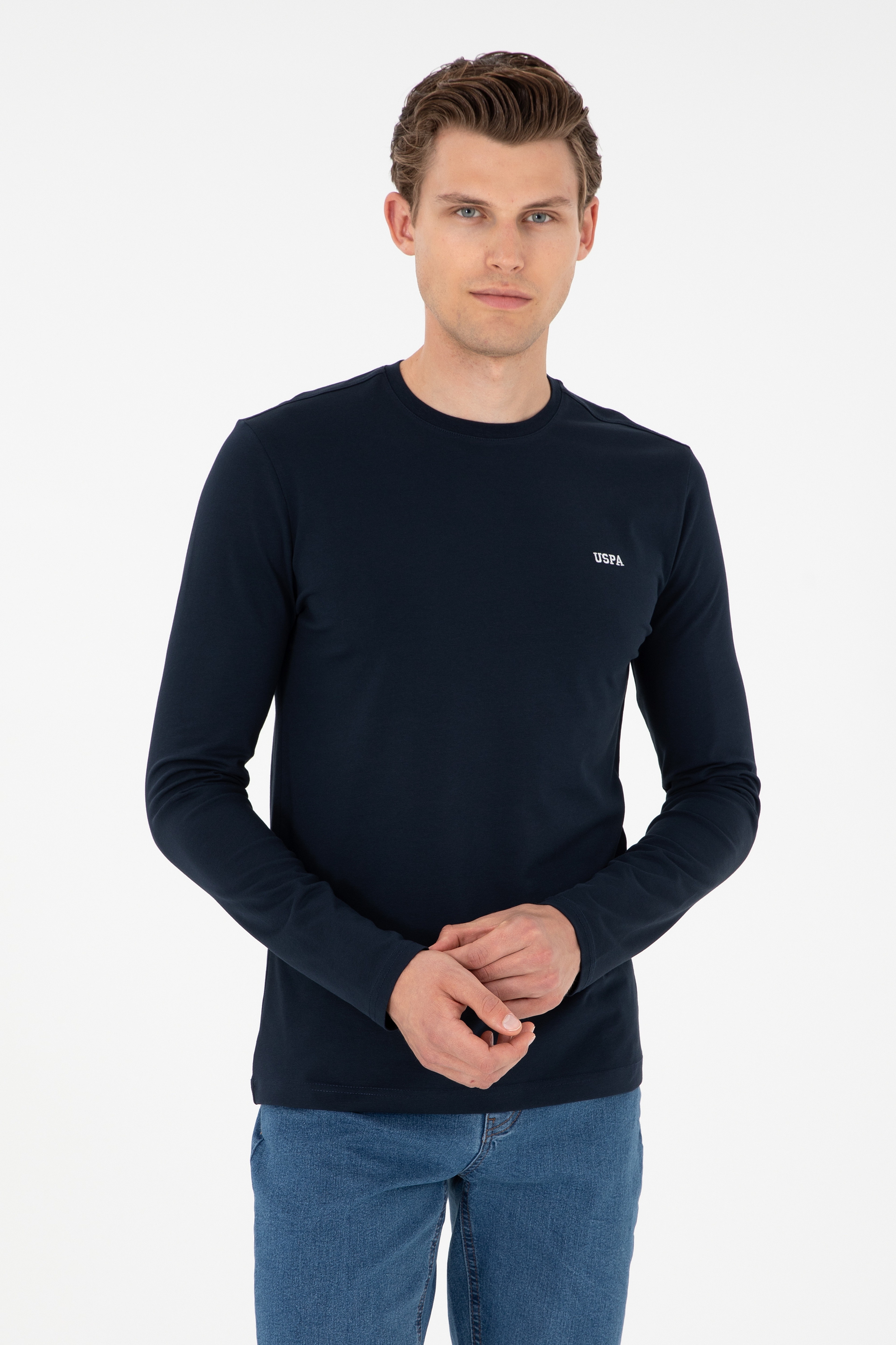 Erkek Lacivert Basic Sweatshirt - Image 1