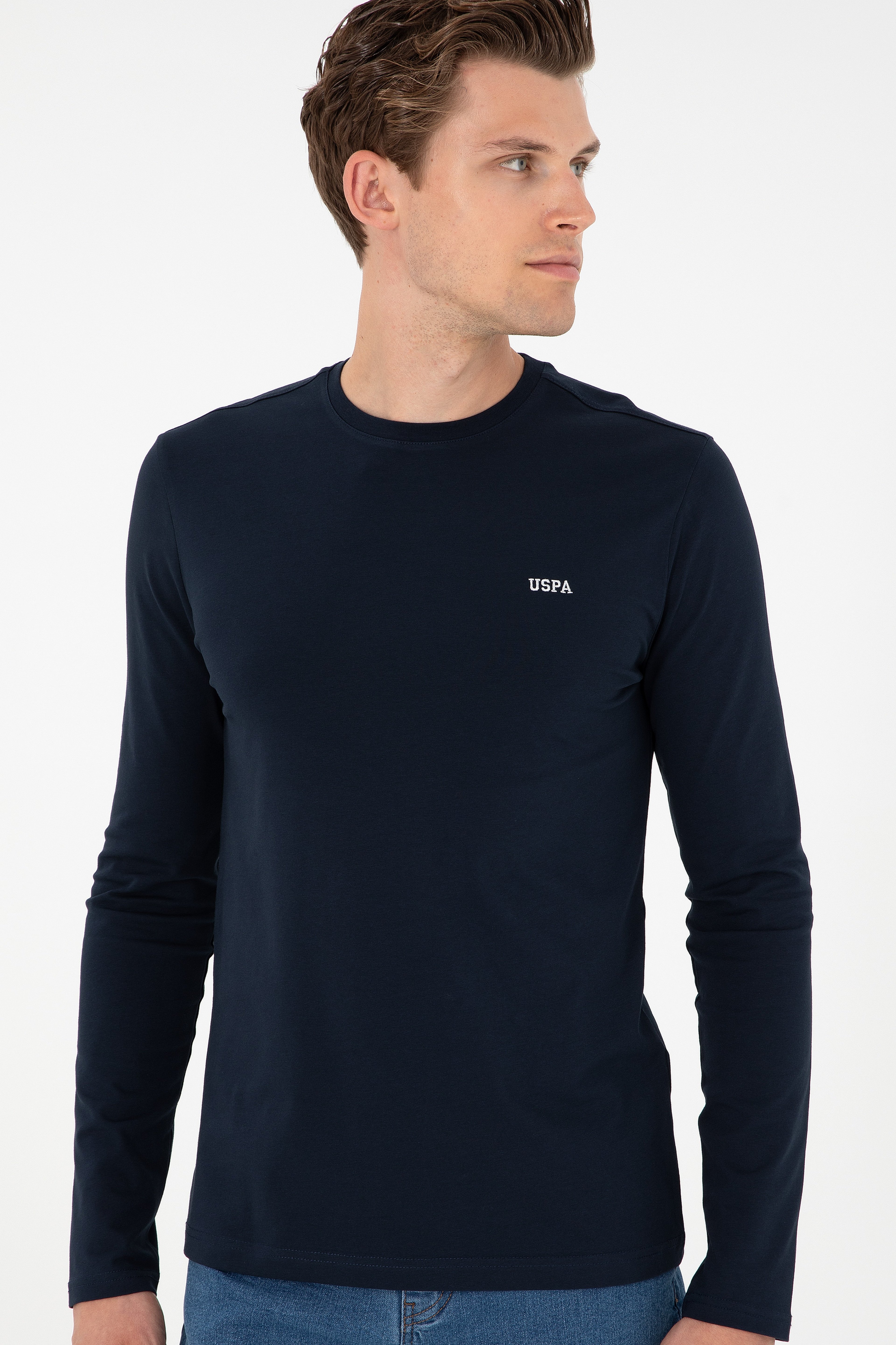 Erkek Lacivert Basic Sweatshirt - Image 3
