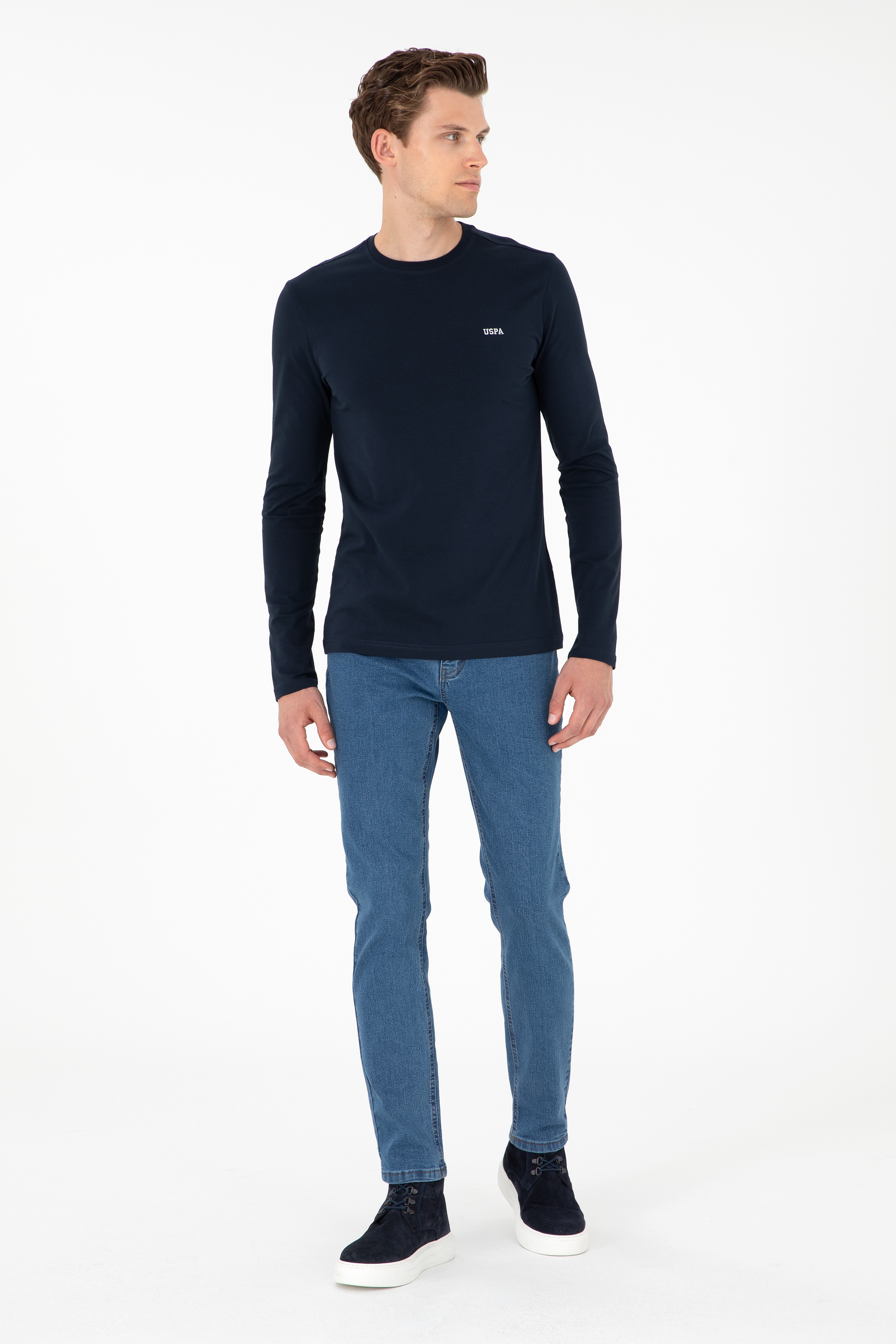 Erkek Lacivert Basic Sweatshirt - Image 4