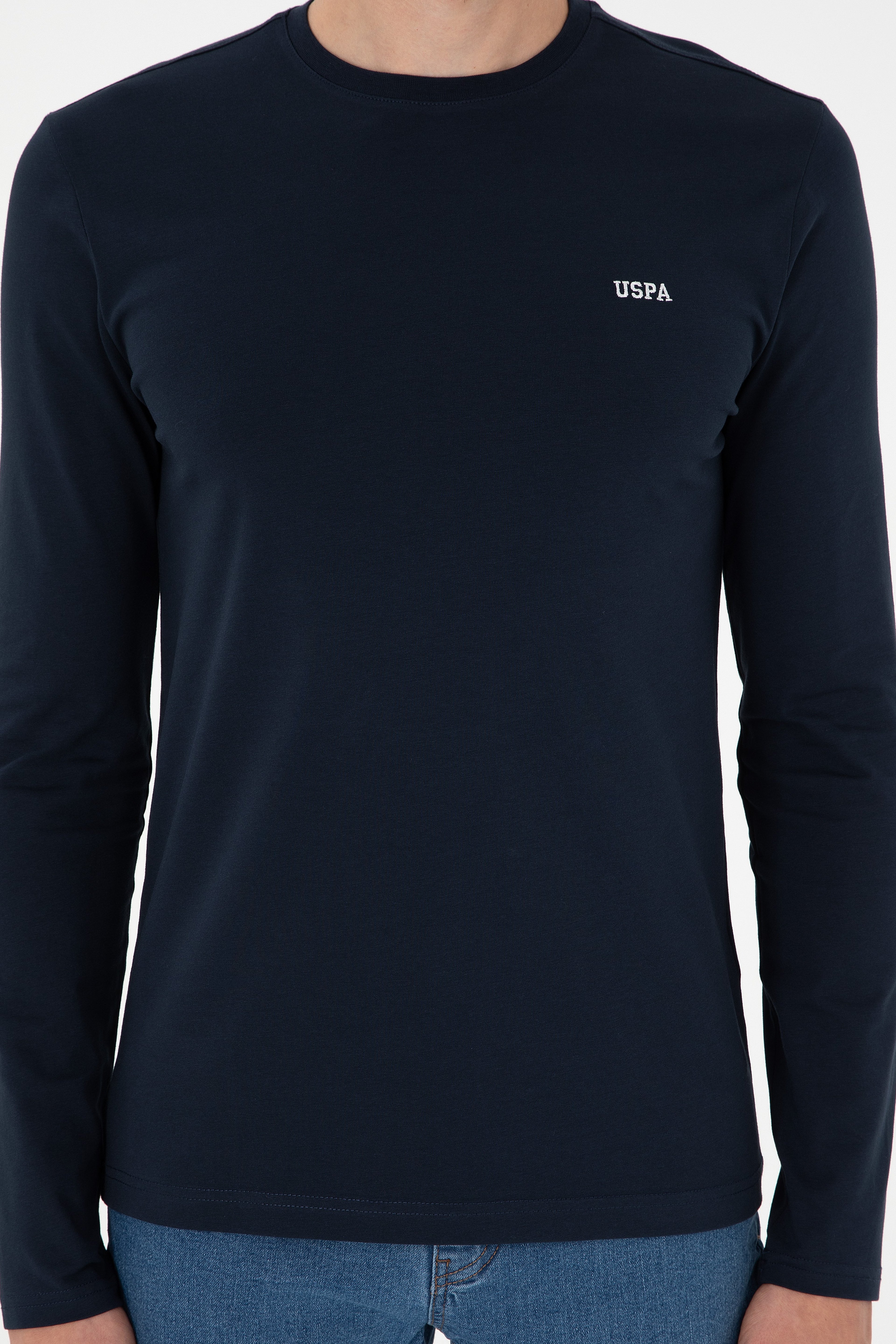 Erkek Lacivert Basic Sweatshirt - Image 6