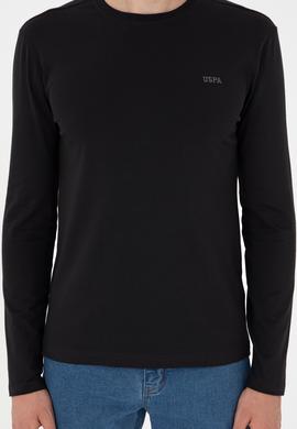 Erkek Slim Fit Bisiklet Yaka Siyah Basic Sweatshirt - 50298246024