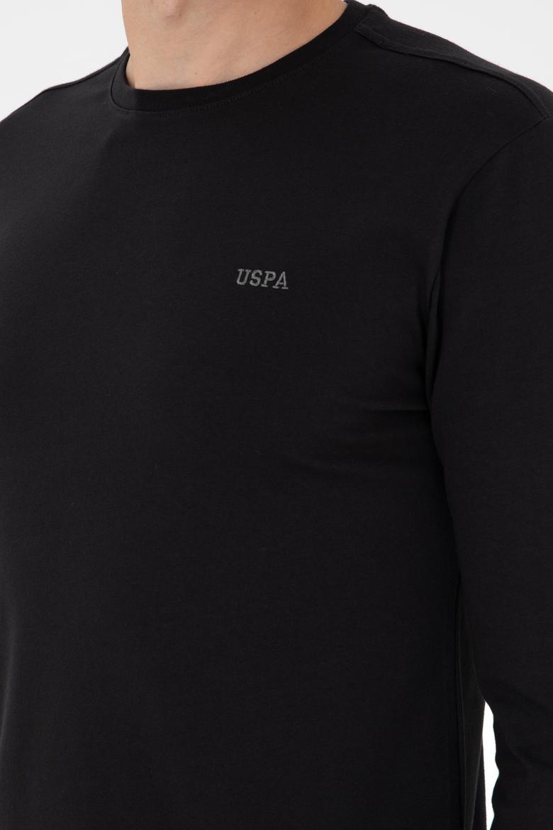 Erkek Slim Fit Bisiklet Yaka Siyah Basic Sweatshirt - 50298246024