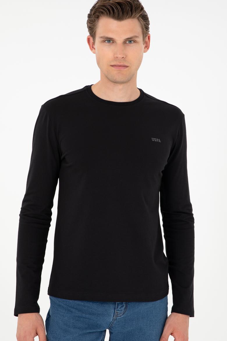 Erkek Slim Fit Bisiklet Yaka Siyah Basic Sweatshirt - 50298246024