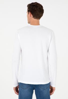 Erkek Beyaz Basic Sweatshirt - 50298246014
