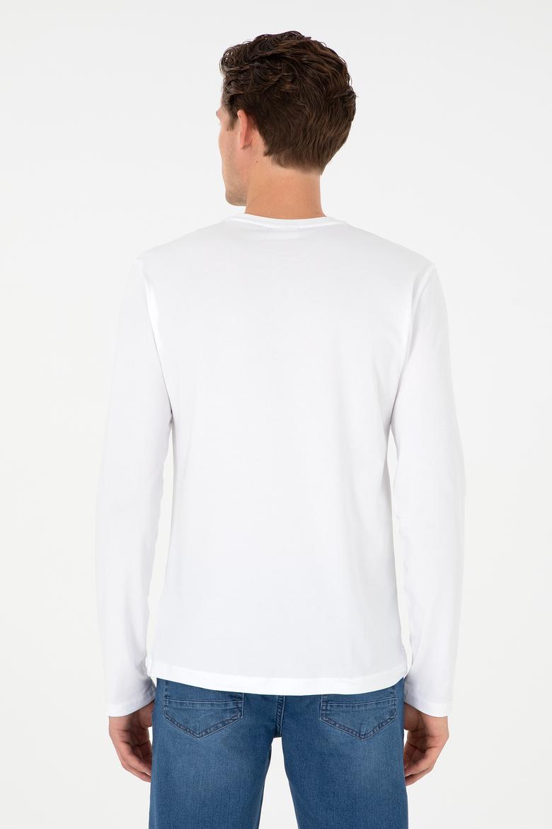 Erkek Beyaz Basic Sweatshirt - 50298246014