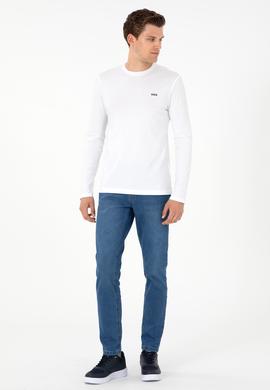 Erkek Beyaz Basic Sweatshirt - 50298246014