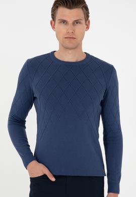 Erkek İndigo Kazak - 50292863008