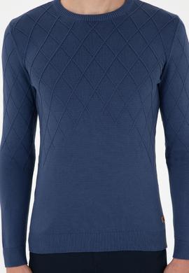 Erkek İndigo Kazak - 50292863008