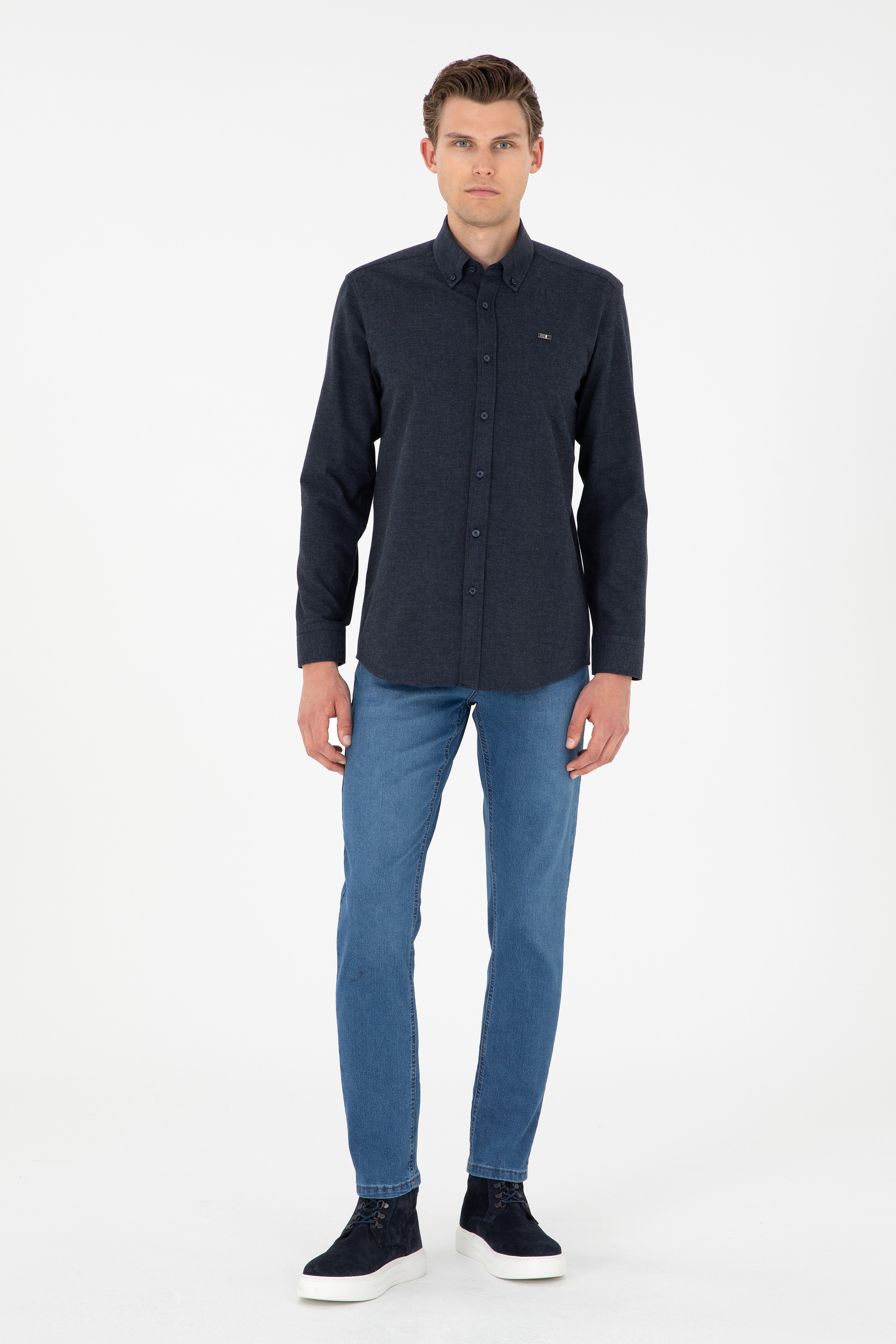 Erkek Mavi Slim Fit Jean Pantolon - Image 1