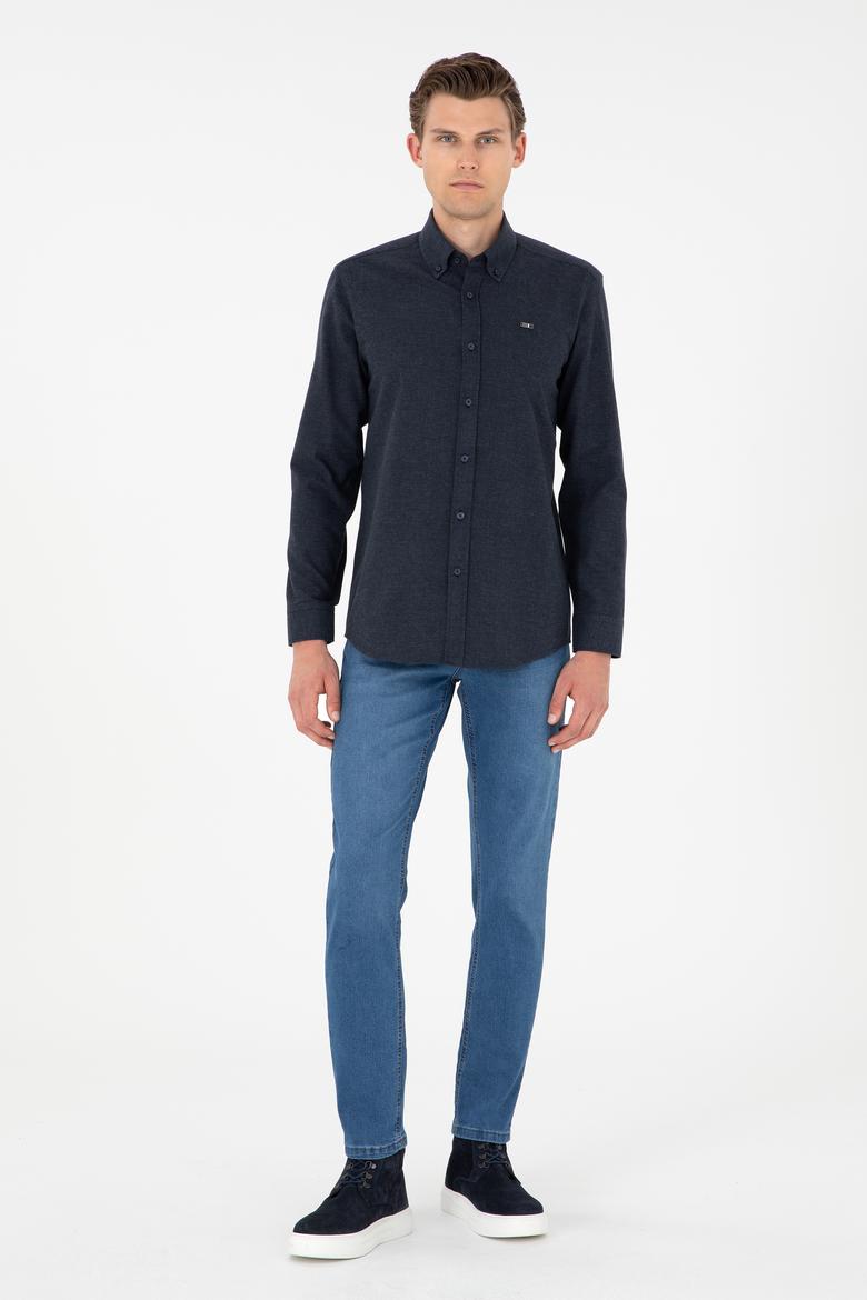 Erkek Mavi Slim Fit Jean Pantolon