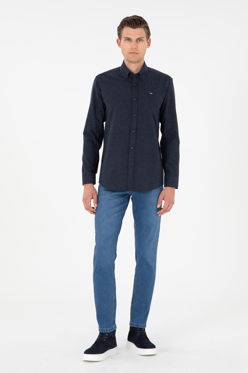 Erkek Mavi Slim Fit Jean Pantolon