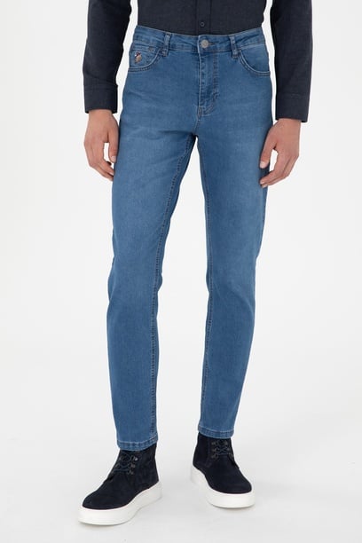 Erkek Mavi Slim Fit Jean Pantolon