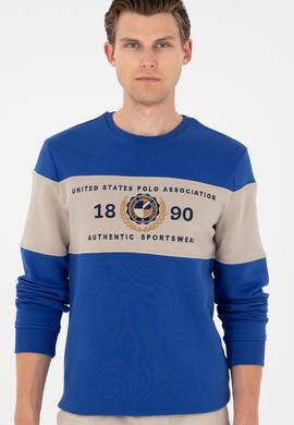 Erkek Regular Fit Bisiklet Yaka Saks Sweatshirt - 50296190007