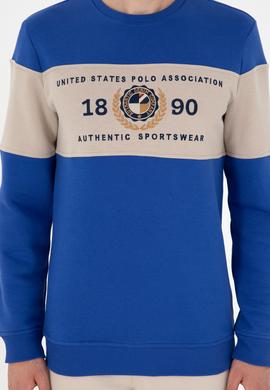 Erkek Regular Fit Bisiklet Yaka Saks Sweatshirt - 50296190007