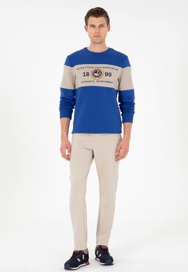 Erkek Regular Fit Bisiklet Yaka Saks Sweatshirt - 50296190007