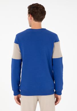 Erkek Regular Fit Bisiklet Yaka Saks Sweatshirt - 50296190007