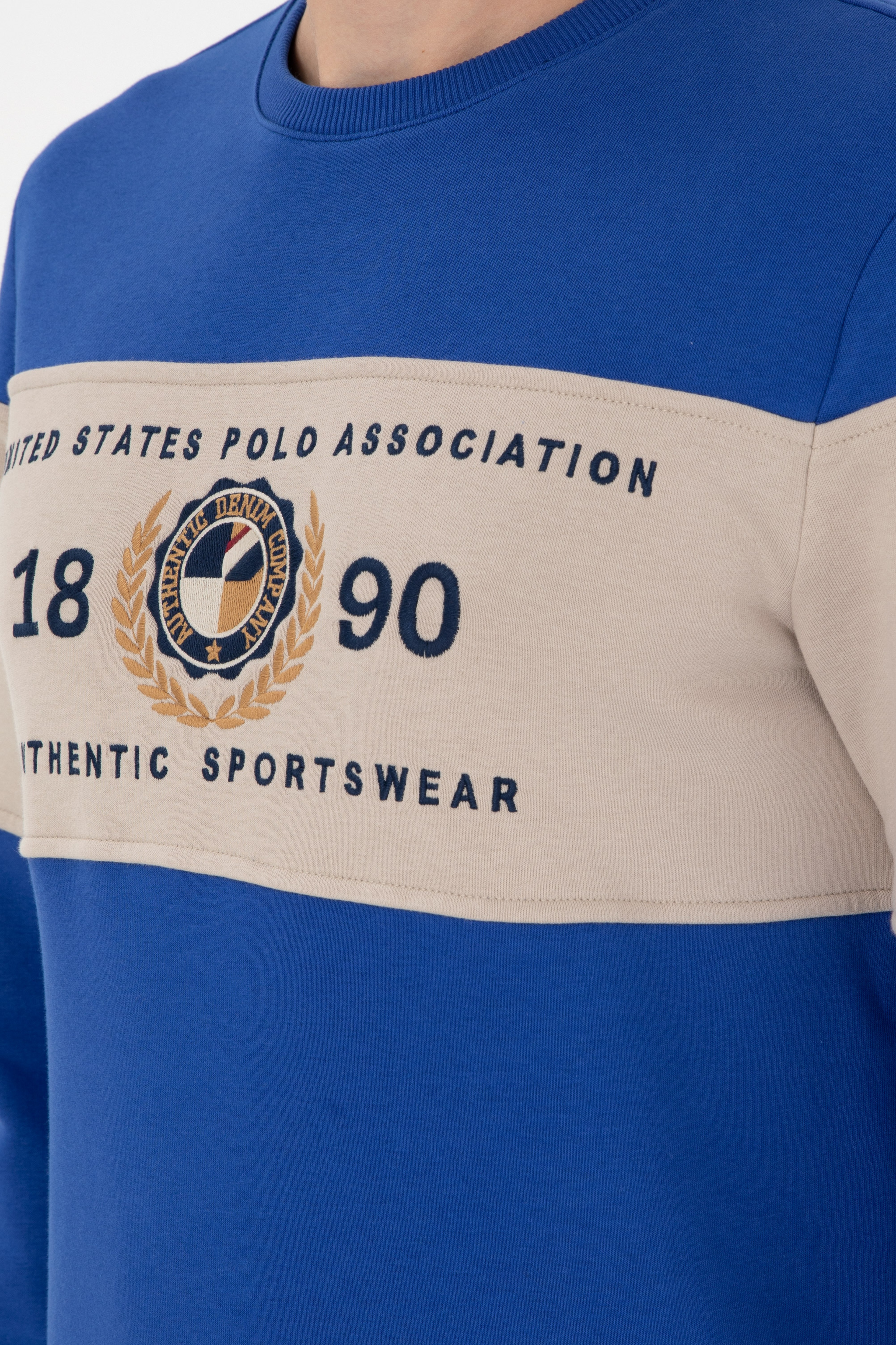 Erkek Regular Fit Bisiklet Yaka Saks Sweatshirt - Image 7