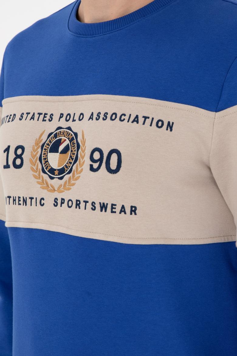 Erkek Regular Fit Bisiklet Yaka Saks Sweatshirt - 50296190007