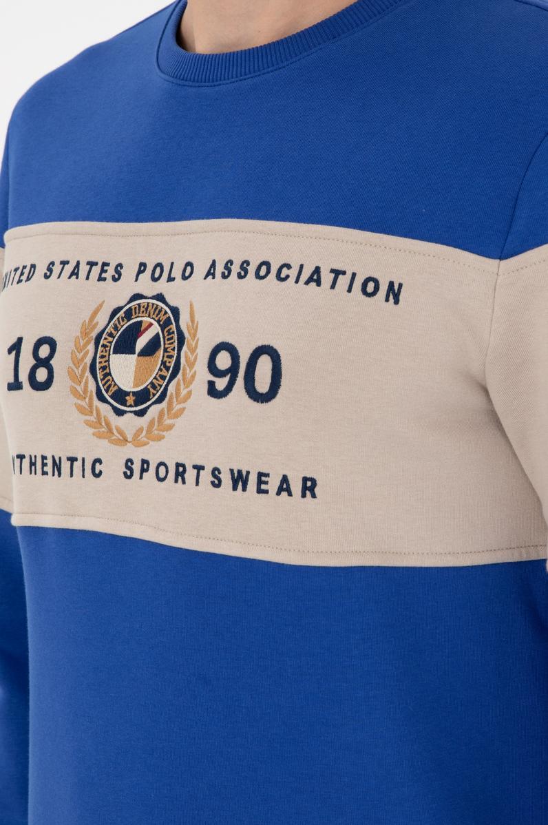 Erkek Regular Fit Bisiklet Yaka Saks Sweatshirt