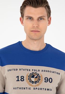 Erkek Regular Fit Bisiklet Yaka Saks Sweatshirt - 50296190007