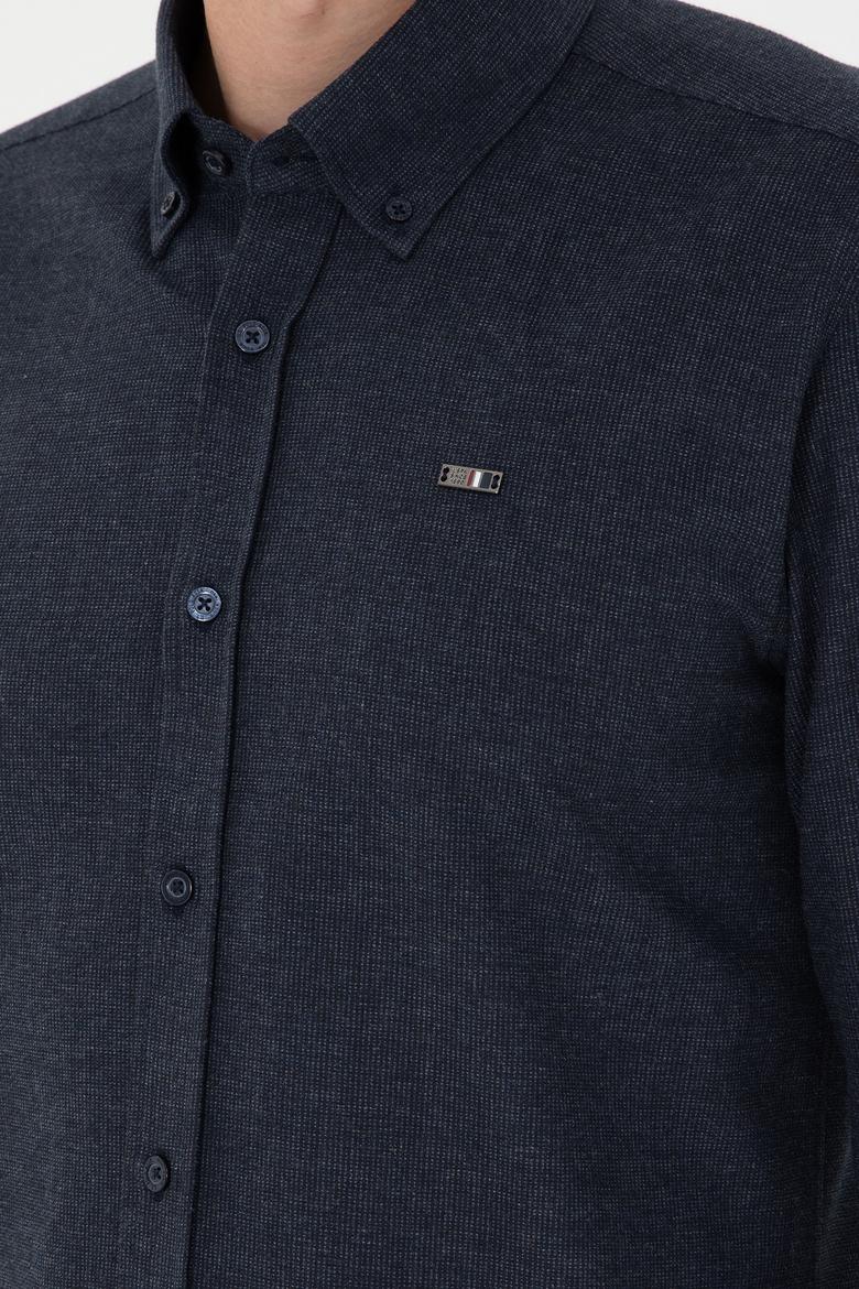 Erkek Lacivert Uzun Kollu Gömlek - 50292290032
