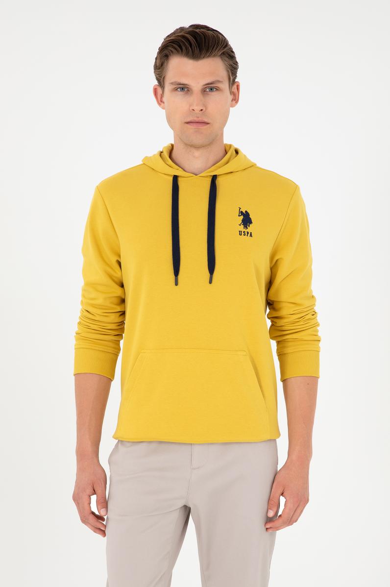 Erkek Sarı Basic Sweatshirt