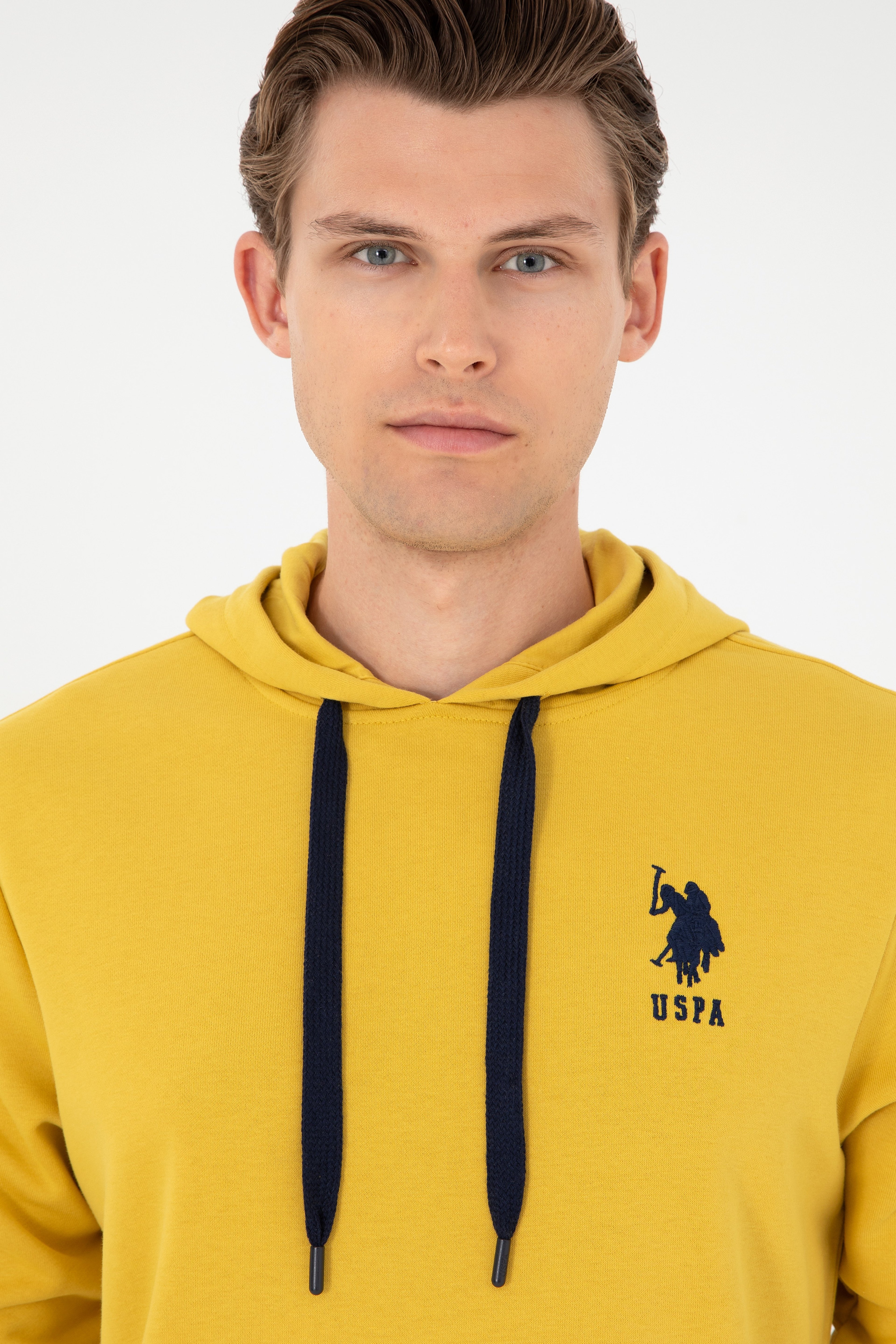 Erkek Sarı Basic Sweatshirt - Image 2